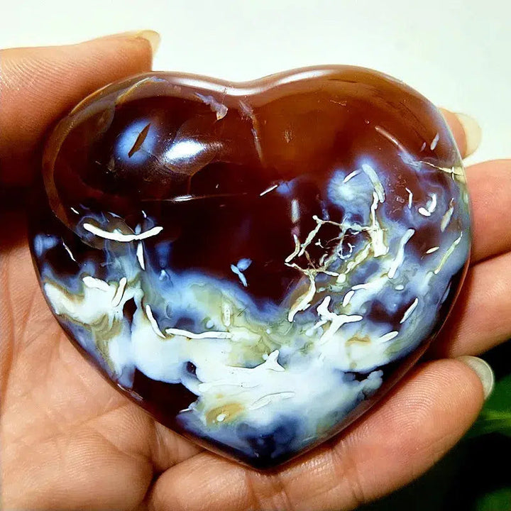 Red Agate Druzy Heart