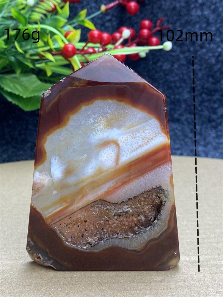 Red Agate Geode Crystal Tower