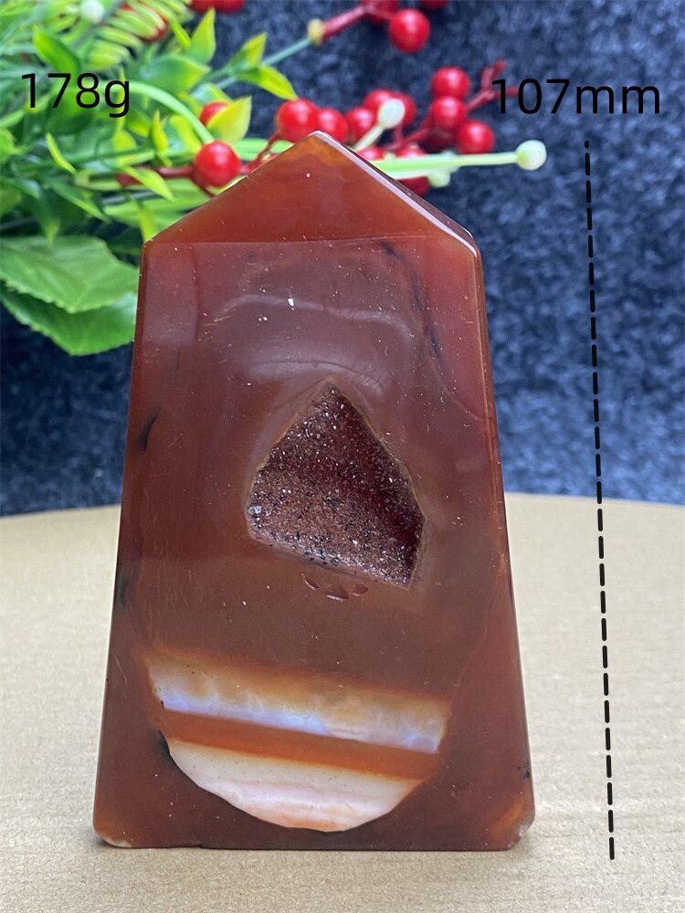 Red Agate Geode Crystal Tower