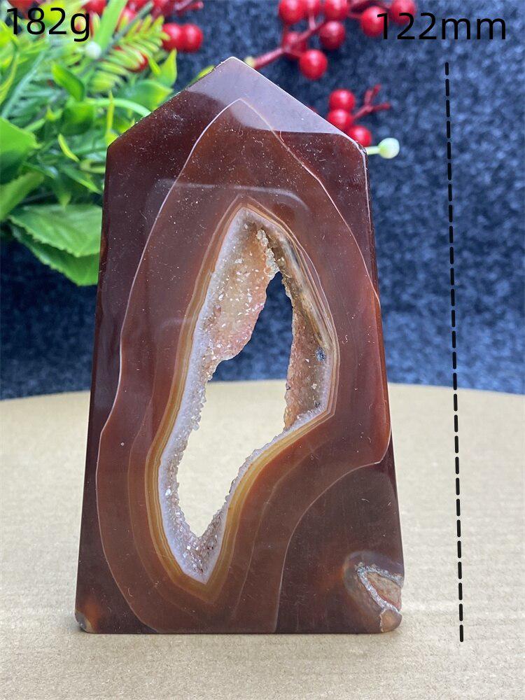 Red Agate Geode Crystal Tower