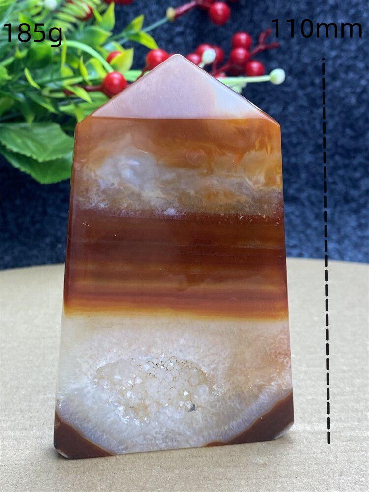 Red Agate Geode Crystal Tower