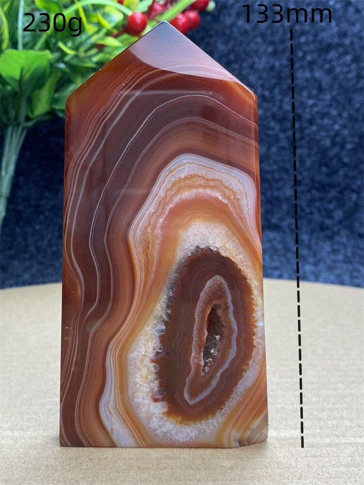 Red Agate Geode Crystal Tower