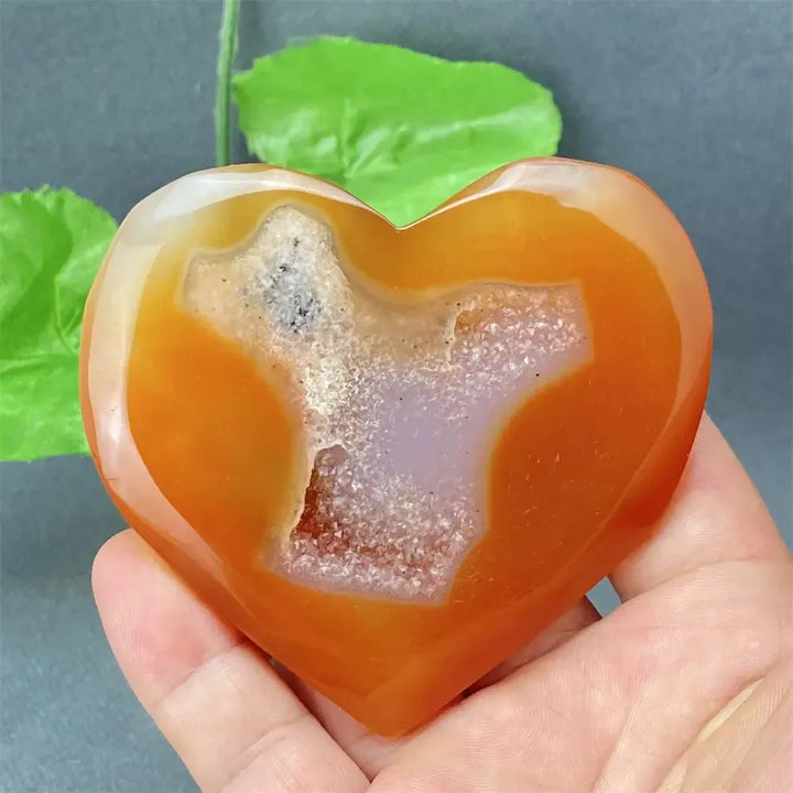 Red Agate Geode Druzy Heart-Hearts-Ali-2 139g-Red Agate-Crystal Destiny