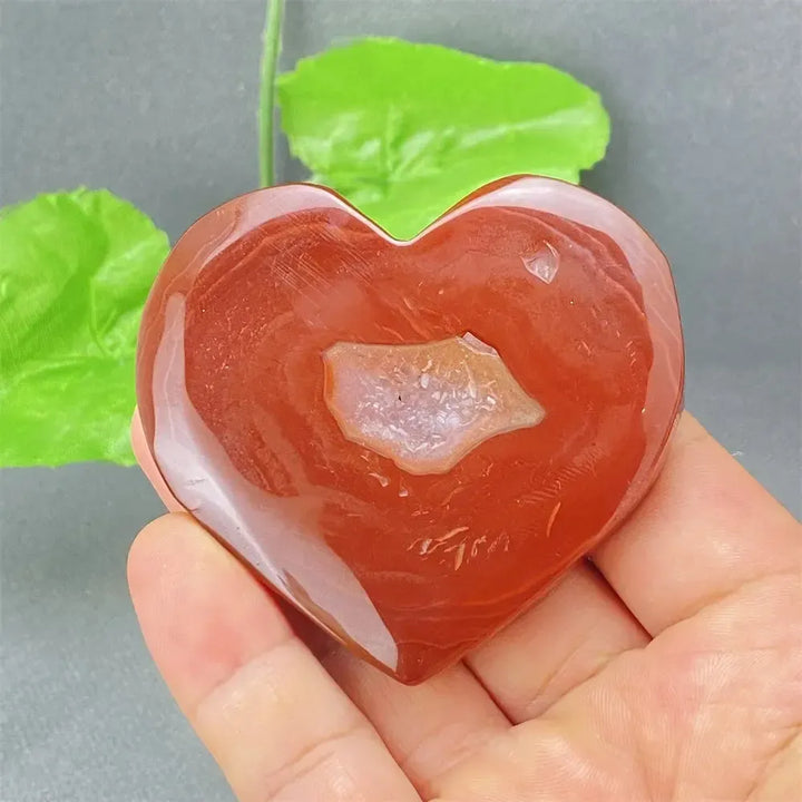 Red Agate Geode Druzy Heart-Hearts-Ali-27 97g-Red Agate-Crystal Destiny