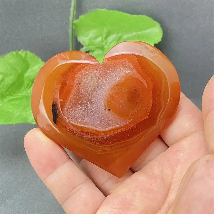 Red Agate Geode Druzy Heart-Hearts-Ali-29 93g-Red Agate-Crystal Destiny