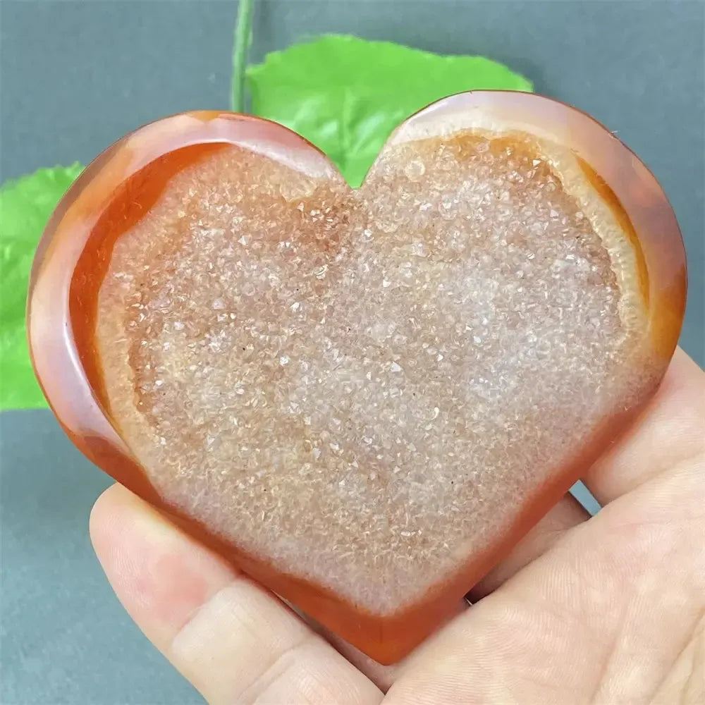 Red Agate Geode Druzy Heart-Hearts-Ali-36 150g-Red Agate-Crystal Destiny