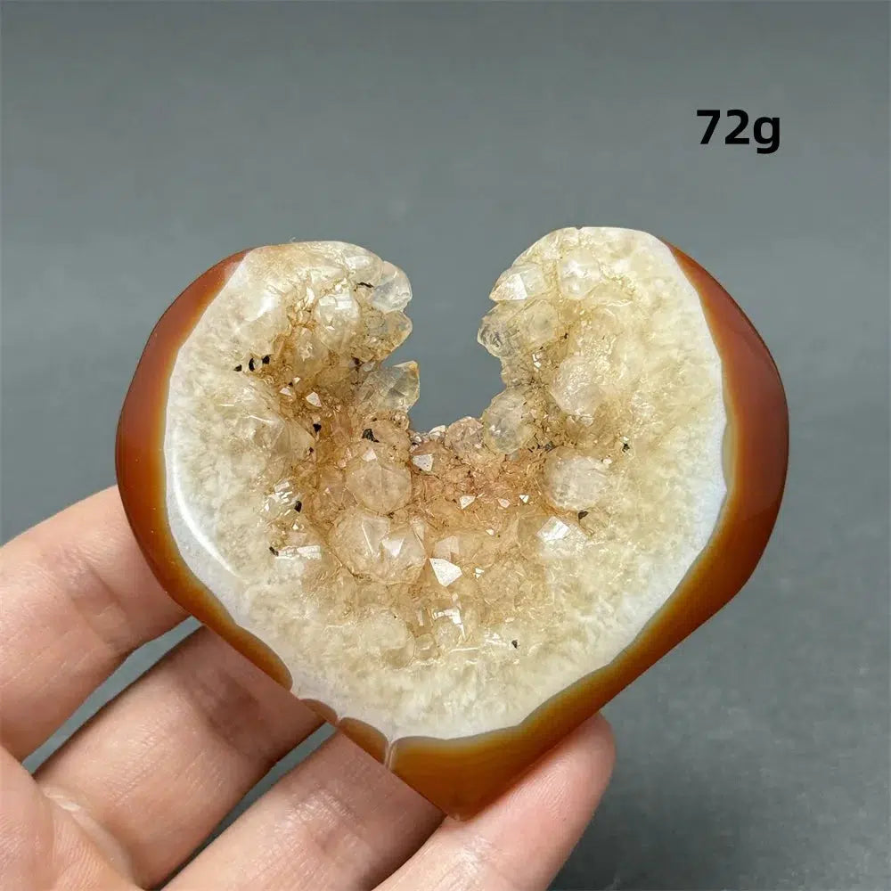 Red Agate Geode Heart