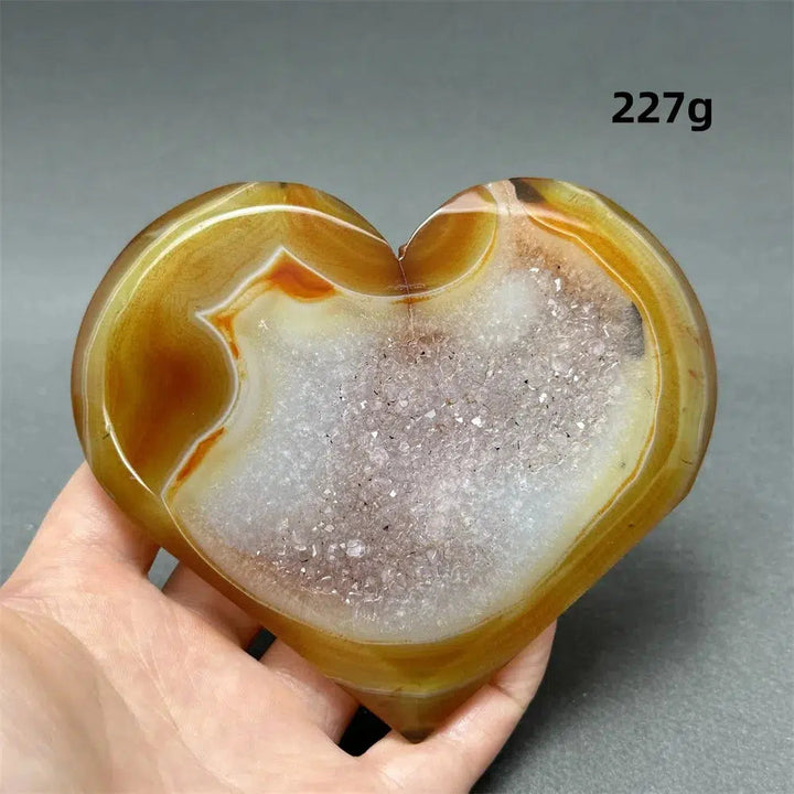 Red Agate Geode Heart