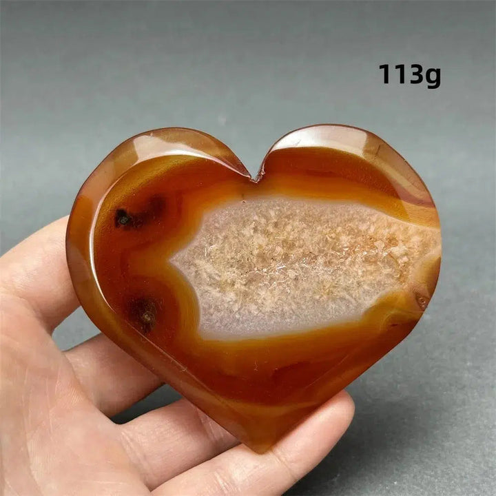 Red Agate Geode Heart