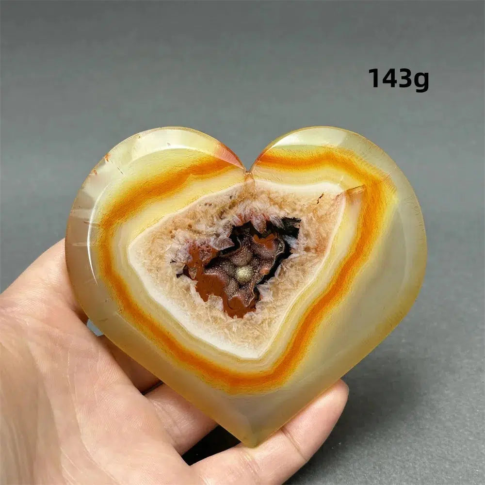 Red Agate Geode Heart