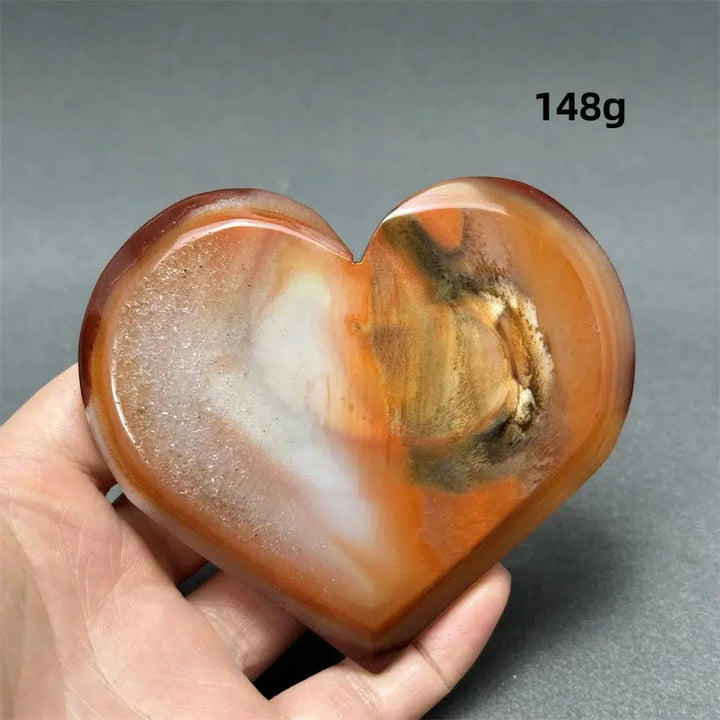 Red Agate Geode Heart