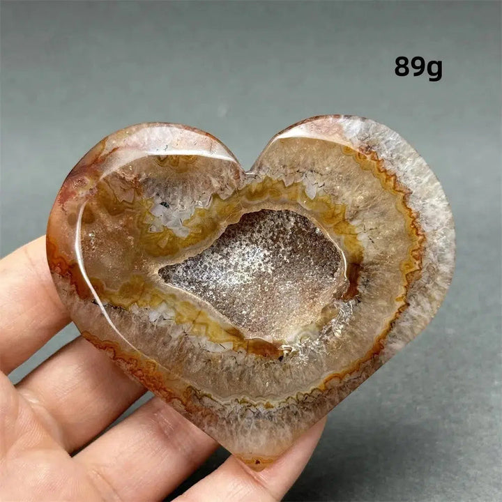 Red Agate Geode Heart