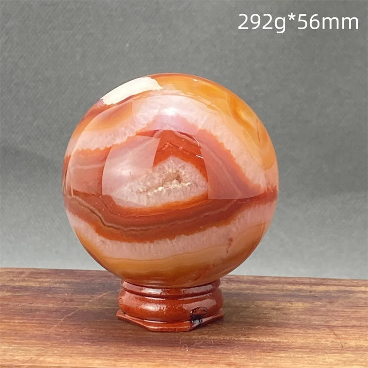 Red Agate Geode Sphere + Base