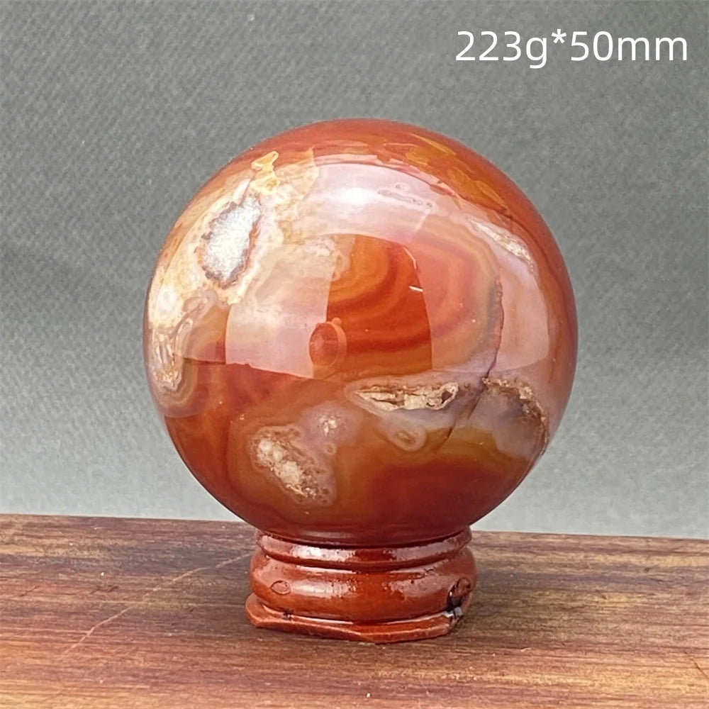 Red Agate Geode Sphere + Base