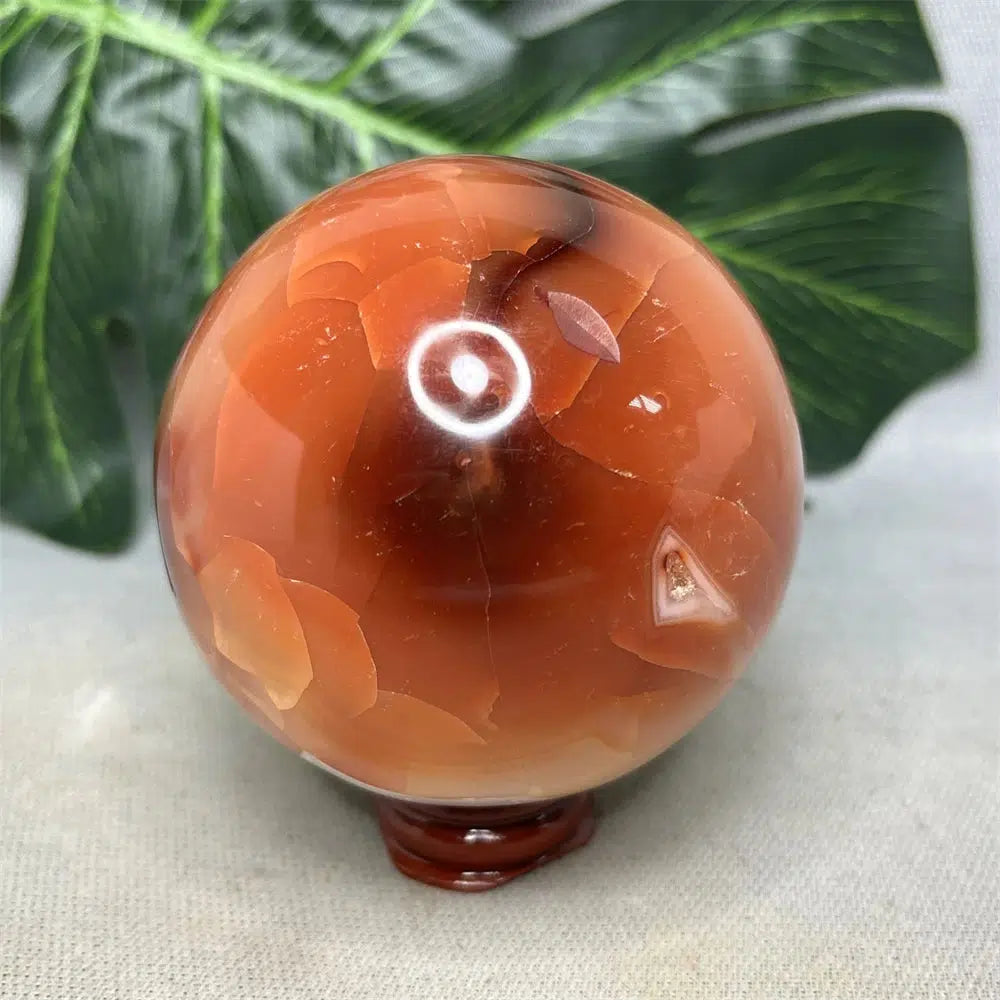 Red Agate Geode Sphere