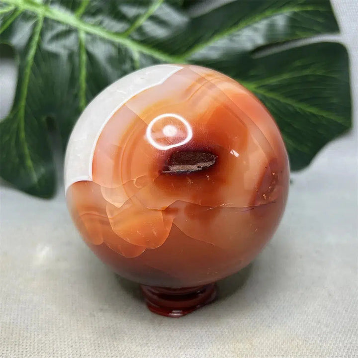 Red Agate Geode Sphere