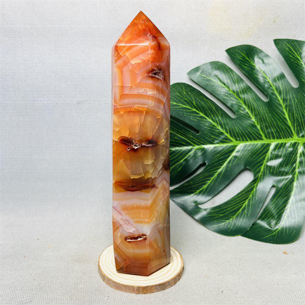 Red Agate Geode Tower