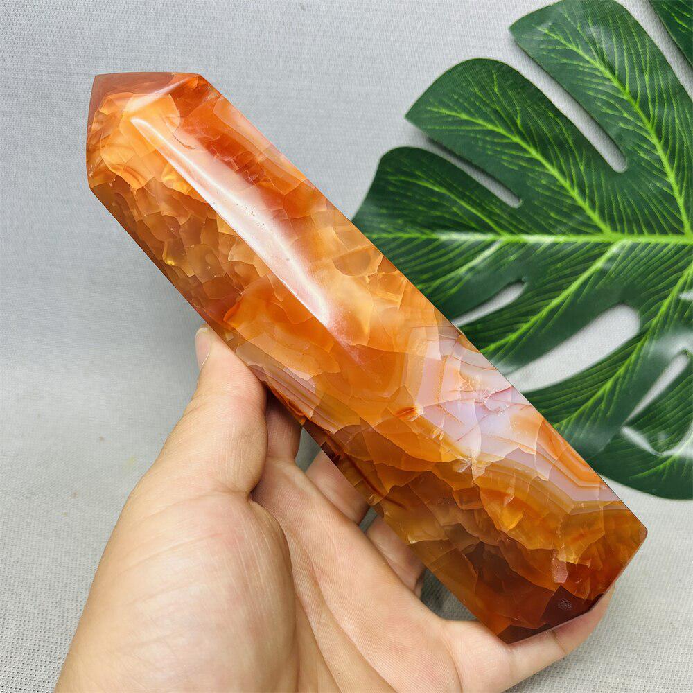 Red Agate Geode Tower