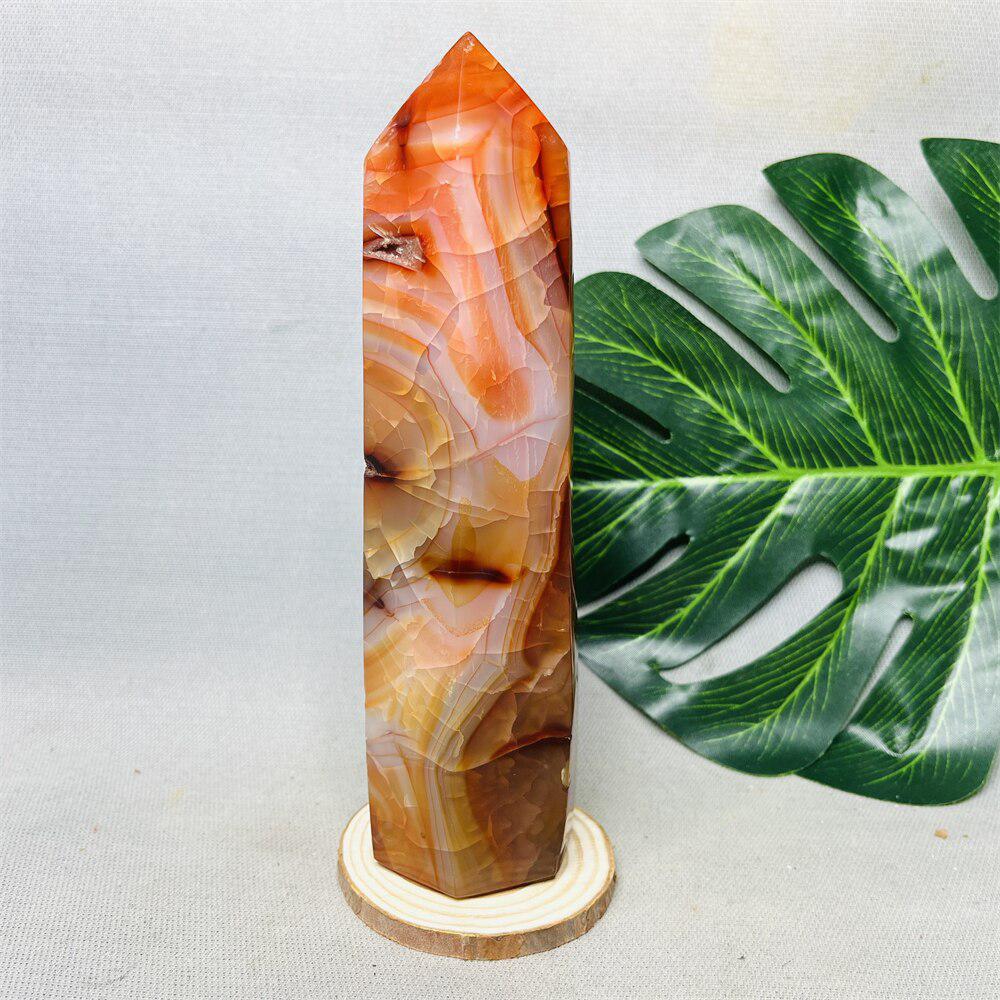 Red Agate Geode Tower