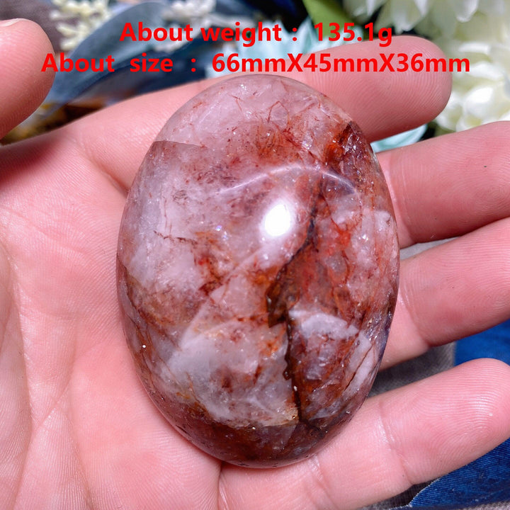 Red Hematoid 'Fire' Quartz Palm Stone