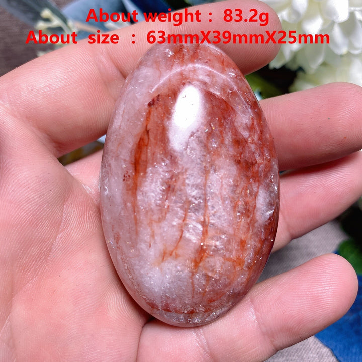 Red Hematoid 'Fire' Quartz Palm Stone