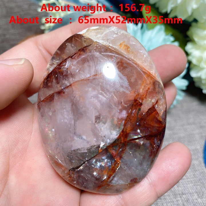 Red Hematoid 'Fire' Quartz Palm Stone