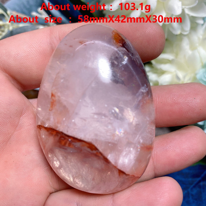 Red Hematoid 'Fire' Quartz Palm Stone