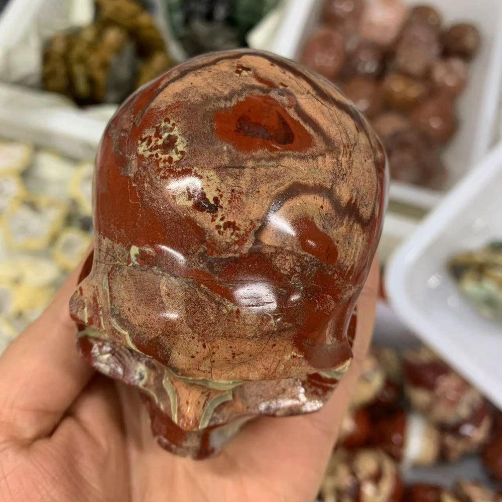 Red Jasper Hand Carved Skull