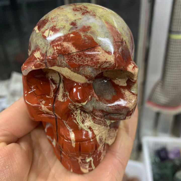 Red Jasper Hand Carved Skull