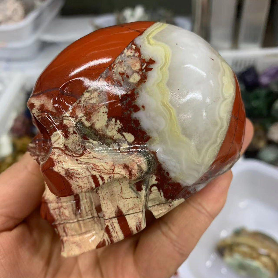 Red Jasper Hand Carved Skull