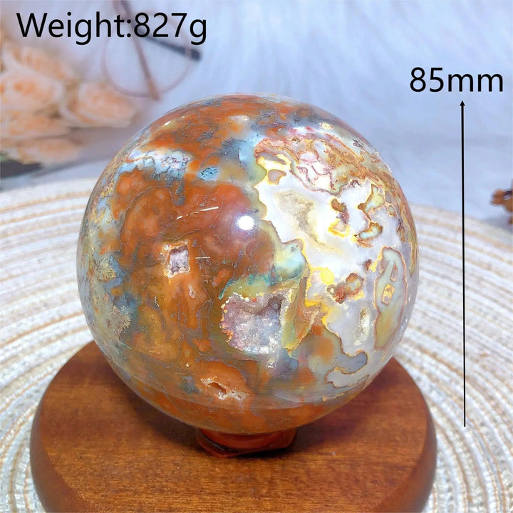 Red Moss Agate Druzy Sphere