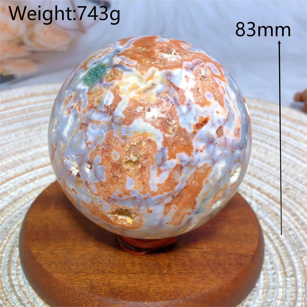 Red Moss Agate Druzy Sphere