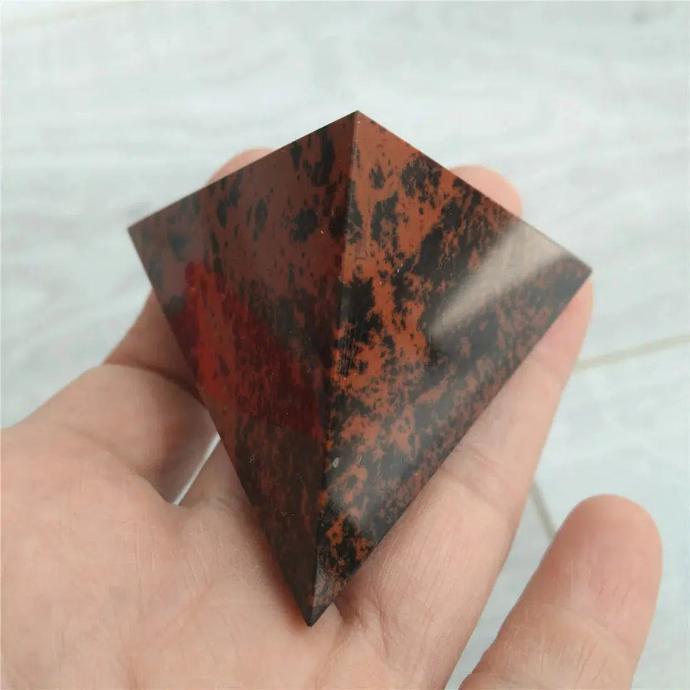 Red Obsidian Tetrahedron 4 Sided Pyramid