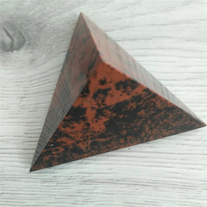 Red Obsidian Tetrahedron 4 Sided Pyramid