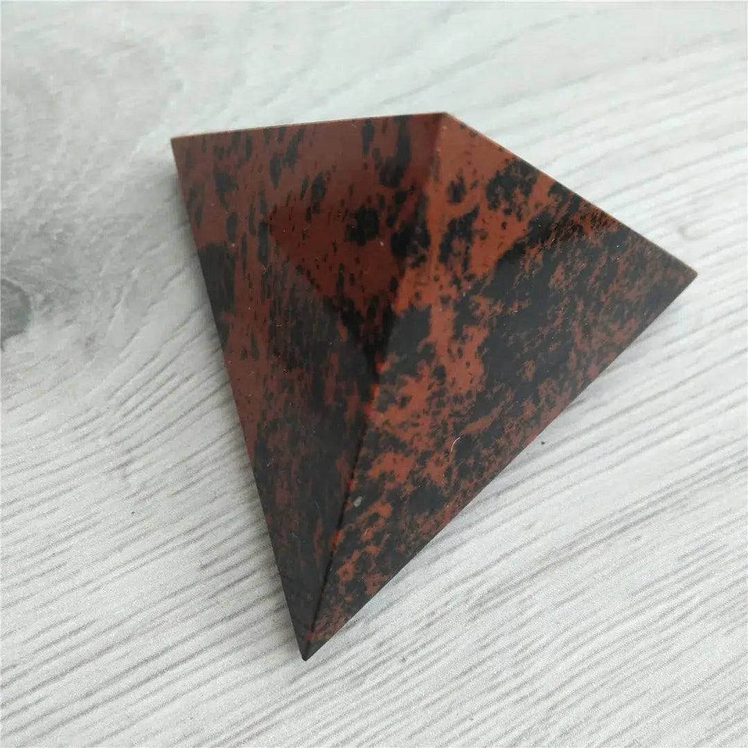 Red Obsidian Tetrahedron 4 Sided Pyramid