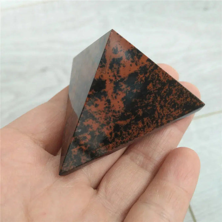 Red Obsidian Tetrahedron 4 Sided Pyramid