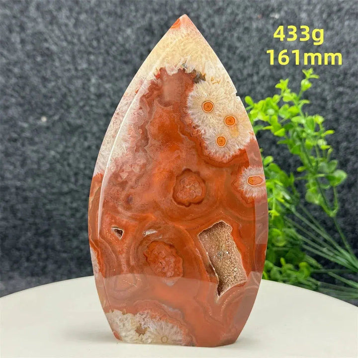 Red Onyx Geode Freeform Torch