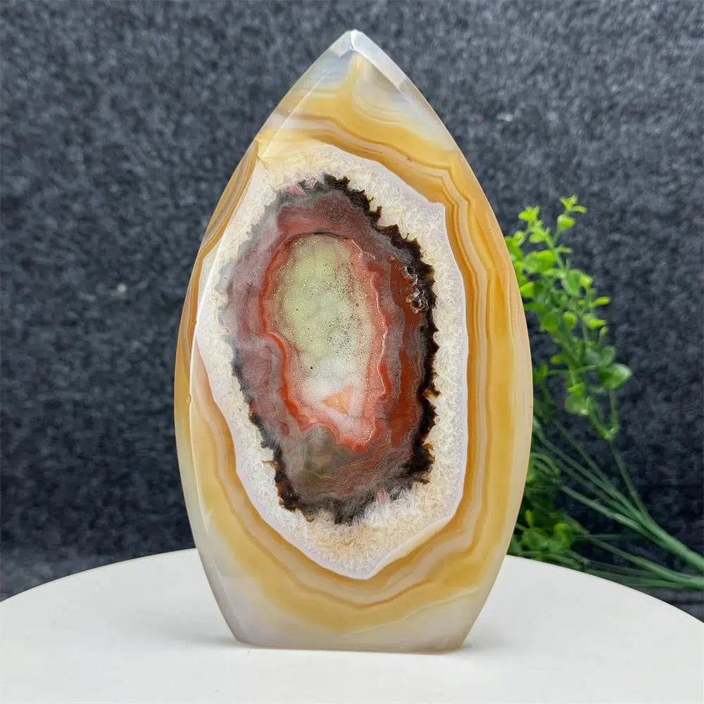 Red Onyx Geode Freeform Torch