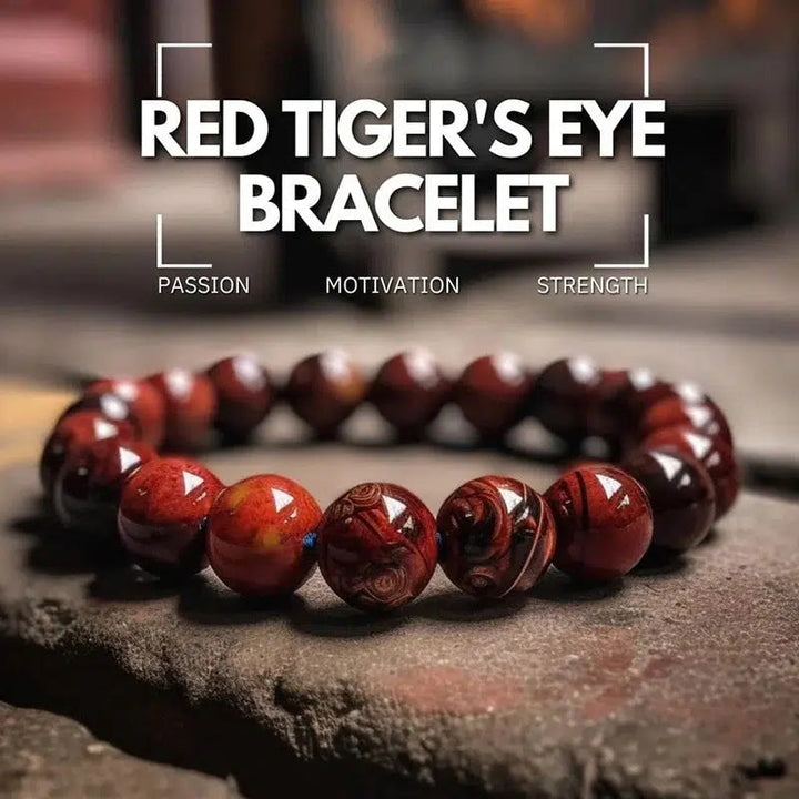 Red Tiger's Eye Bracelet - Passion, Motivation, Strength Beaded Bracelet