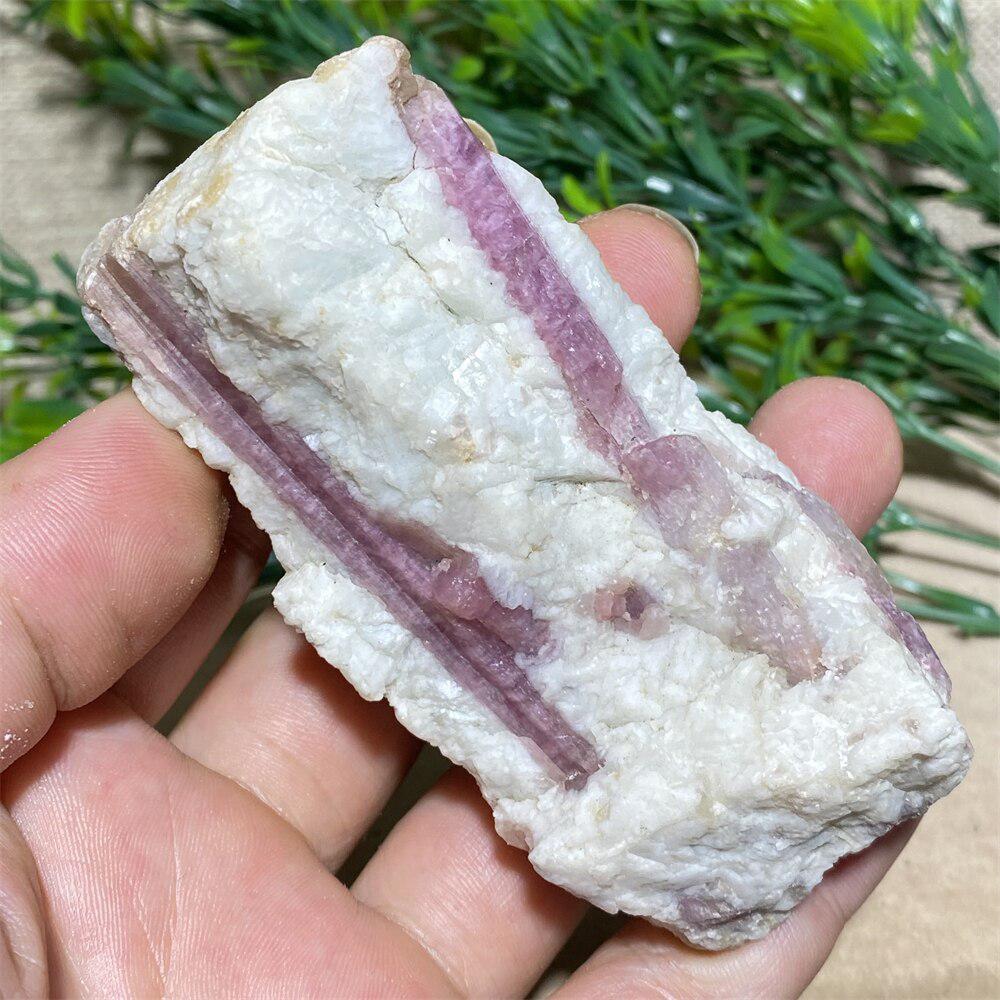 Red Tourmaline And White Quartz Raw Chunk