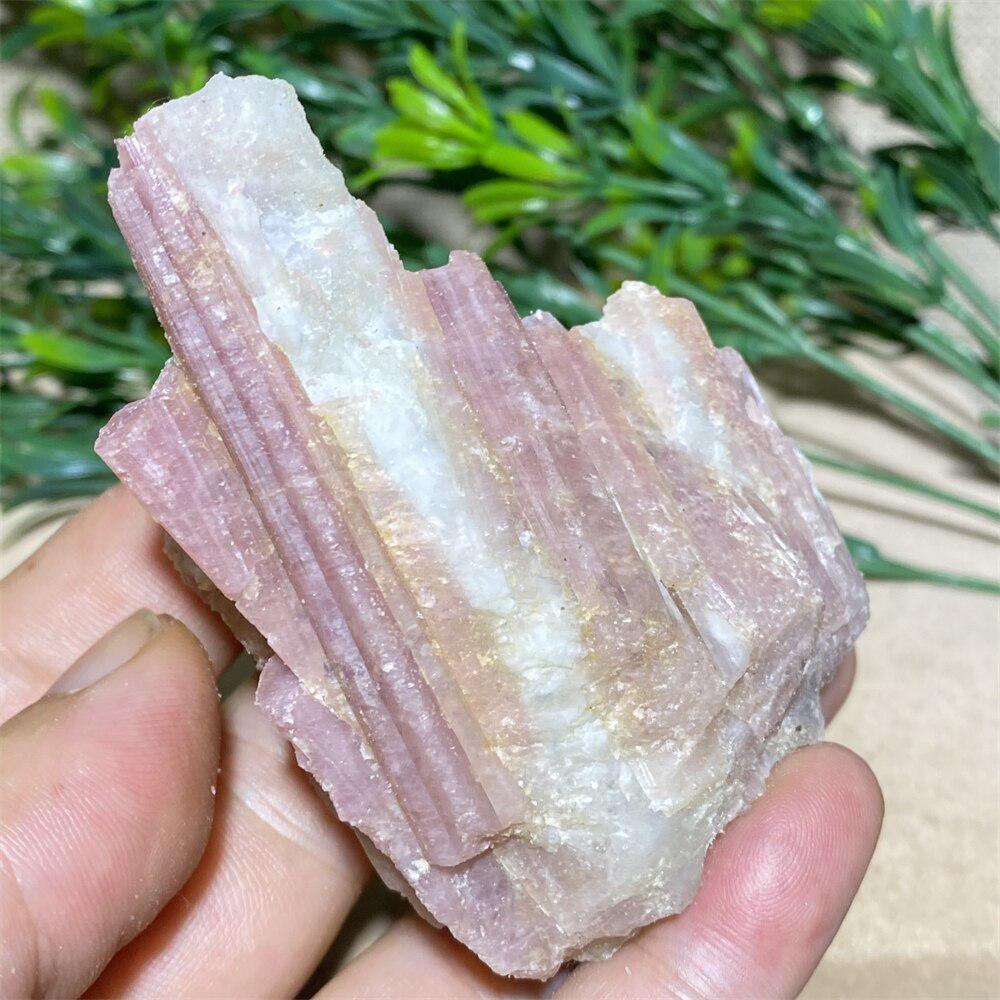 Red Tourmaline And White Quartz Raw Chunk