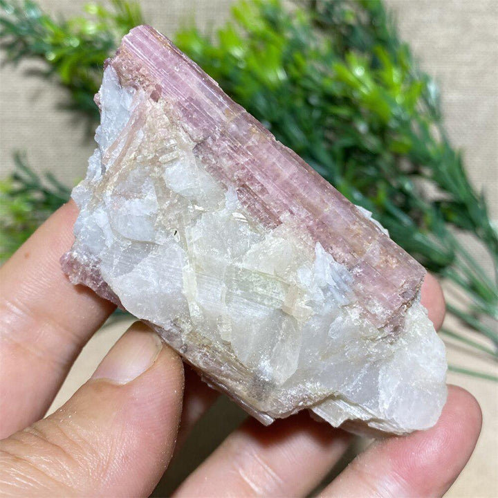 Red Tourmaline And White Quartz Raw Chunk