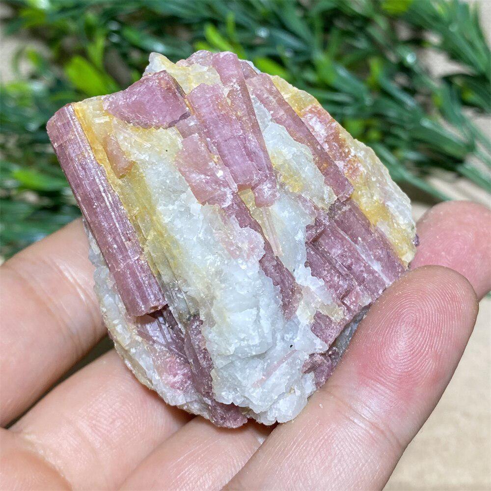 Red Tourmaline And White Quartz Raw Chunk