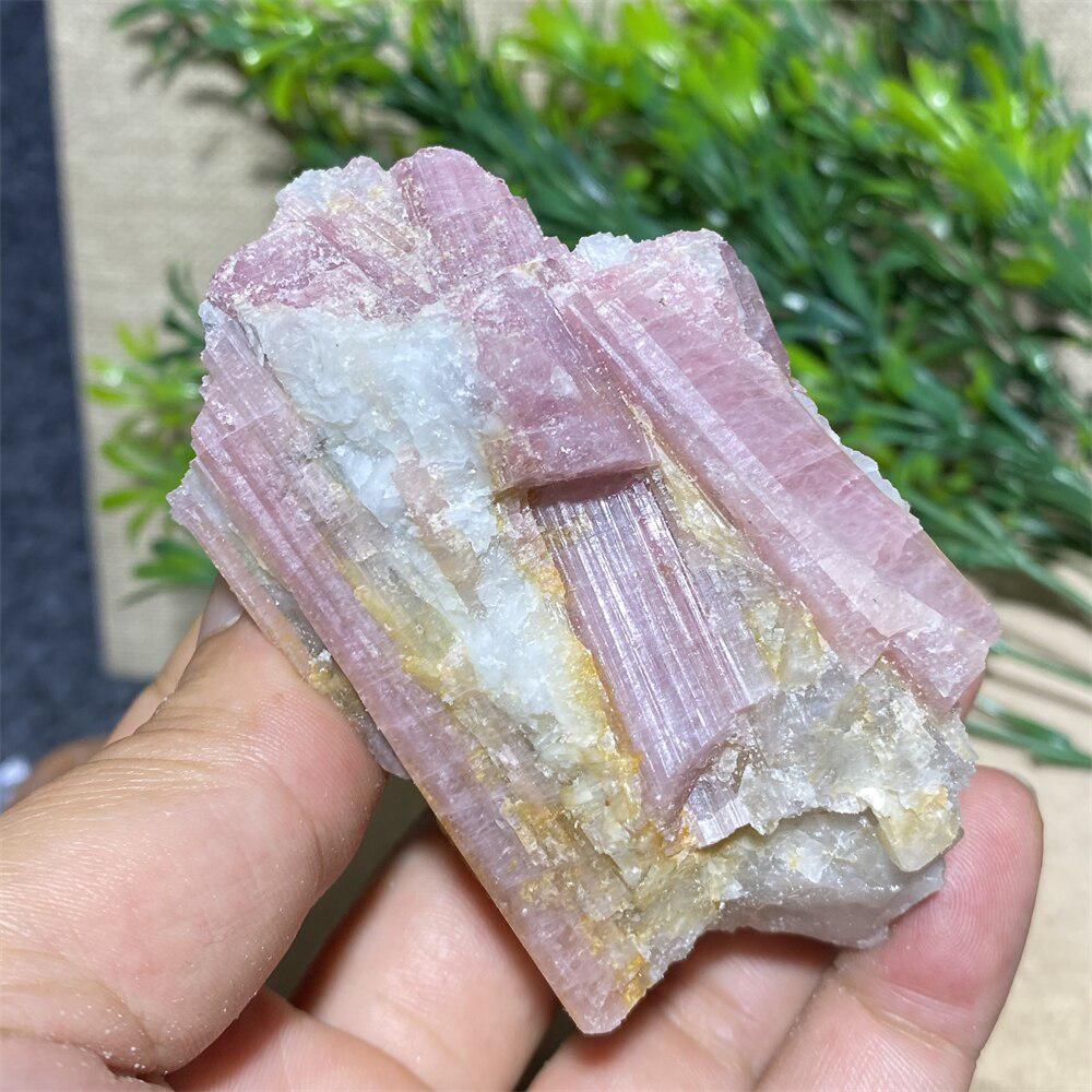 Red Tourmaline And White Quartz Raw Chunk