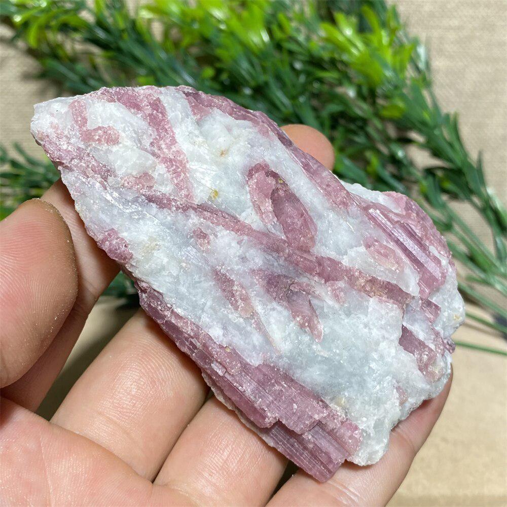 Red Tourmaline And White Quartz Raw Chunk