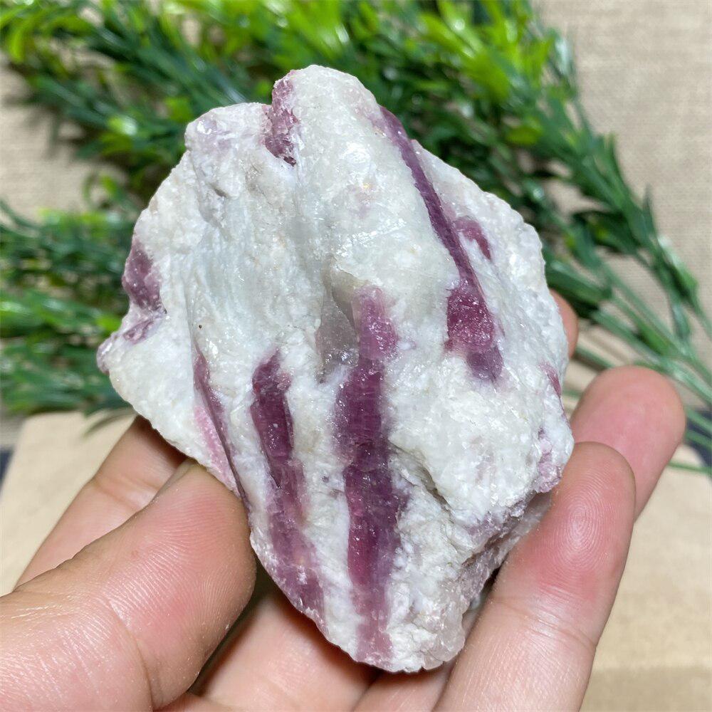 Red Tourmaline And White Quartz Raw Chunk