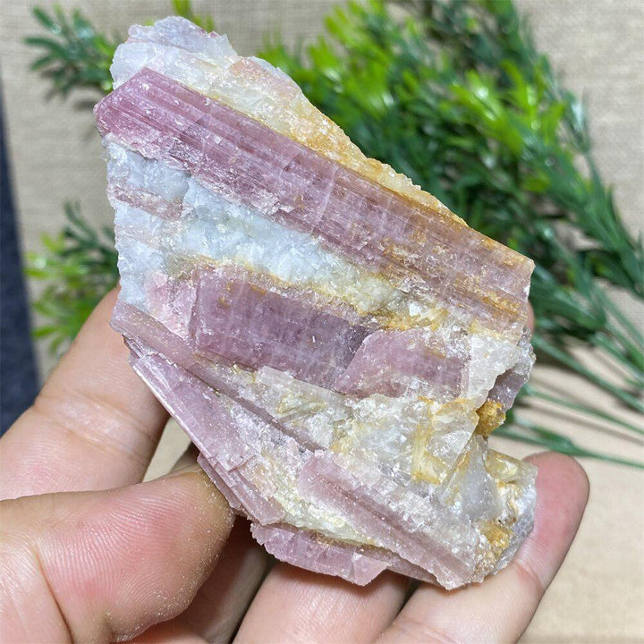 Red Tourmaline And White Quartz Raw Chunk