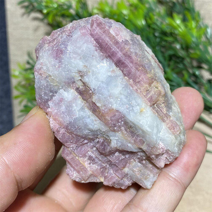 Red Tourmaline And White Quartz Raw Chunk