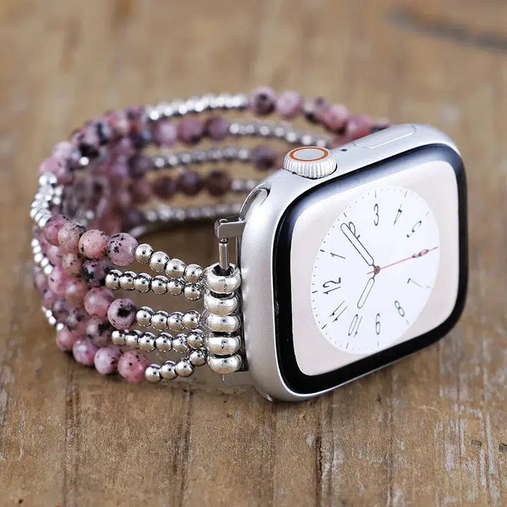 Rhodonite Beads Smart iWatch Strap