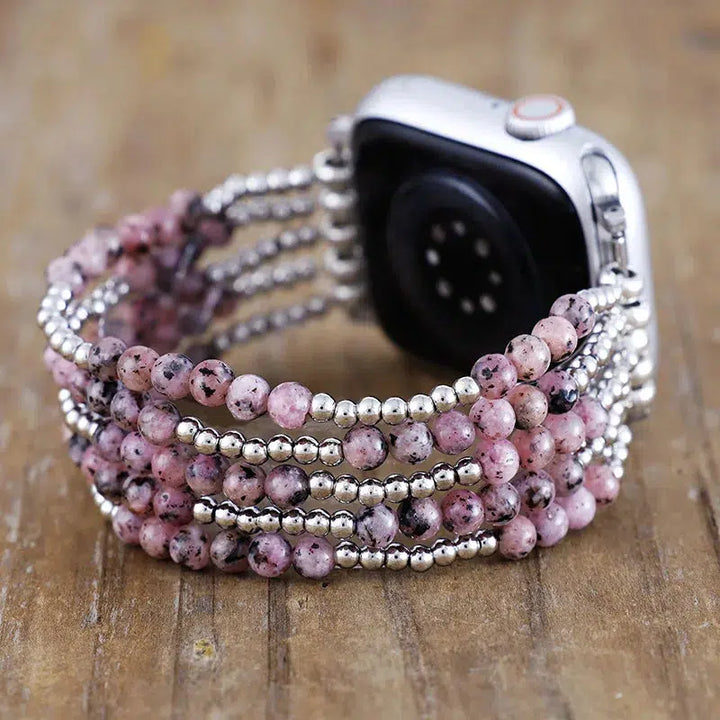 Rhodonite Beads Smart iWatch Strap